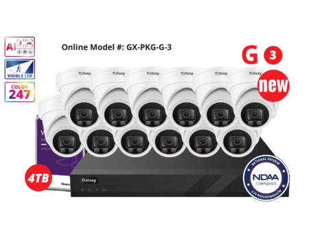 16CH NDAA Galaxy Color-V Full Color 5MP AI IP Turret Kit