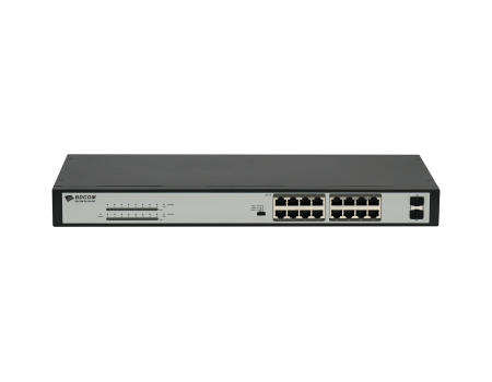 BDCOM 16-Port Gigabit PoE+ 2-Port Gigabit SFP Unmanaged PoE Switch( single AC-220V power+C9:D9 supply; 240W PoE budget,  rack-mounted installation)