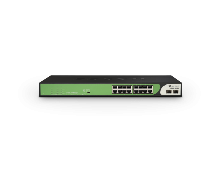 16-port GE PoE + 2-port GE uplink SFP Unmanaged PoE Switch,180W PoE budget installation