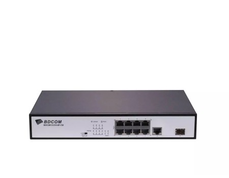 " BDCOM 8-Port 10/100M PoE+ 1-Port Gigabit Copper + 1-Port Gigabit SFP Unmanaged PoE Switch 