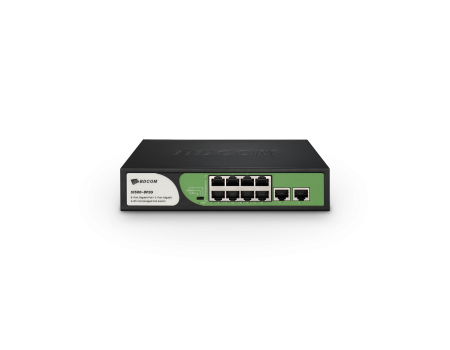 8-port GE PoE + 2-port GE uplink RJ45 Unmanaged PoE Switch; 90W PoE budget