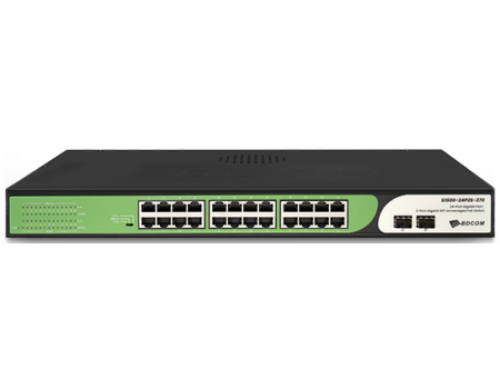 BDCOM 24-port GE PoE+ 2-port GE RJ45 + 2-port SFP Unmanaged PoE Switch